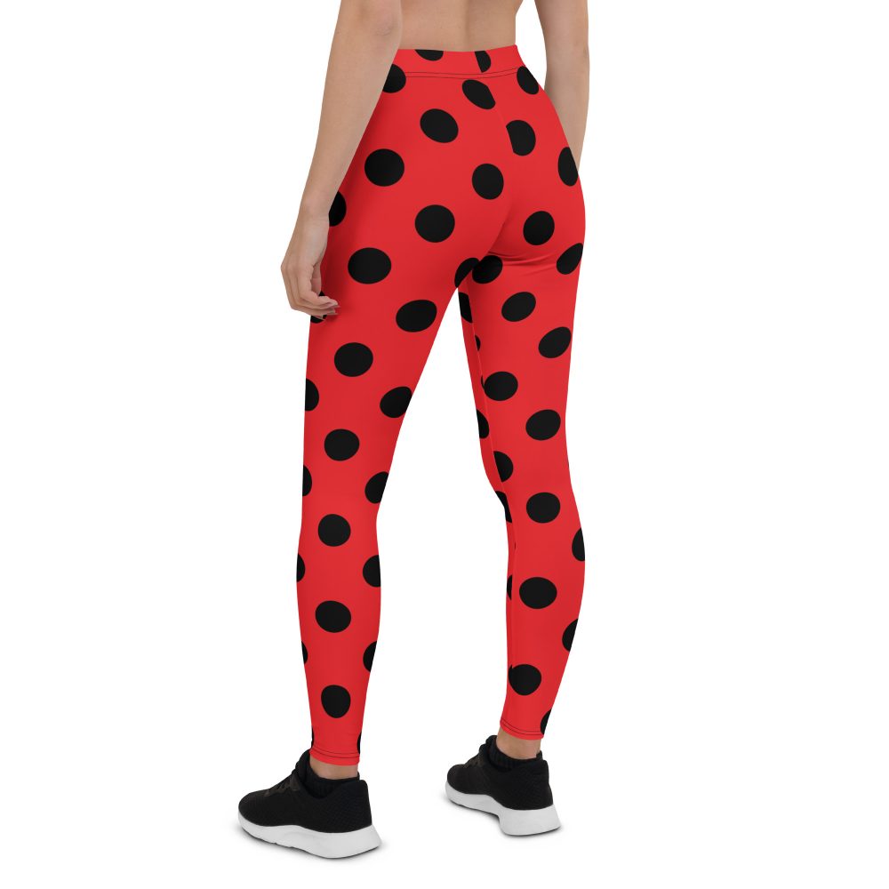 Ladybug Costume Red Black Polka Dot Leggings - Image 2