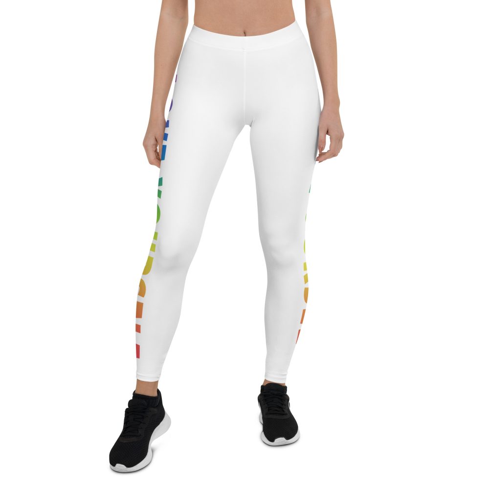 Love Yourself Rainbow Motivational Leggings - Image 4