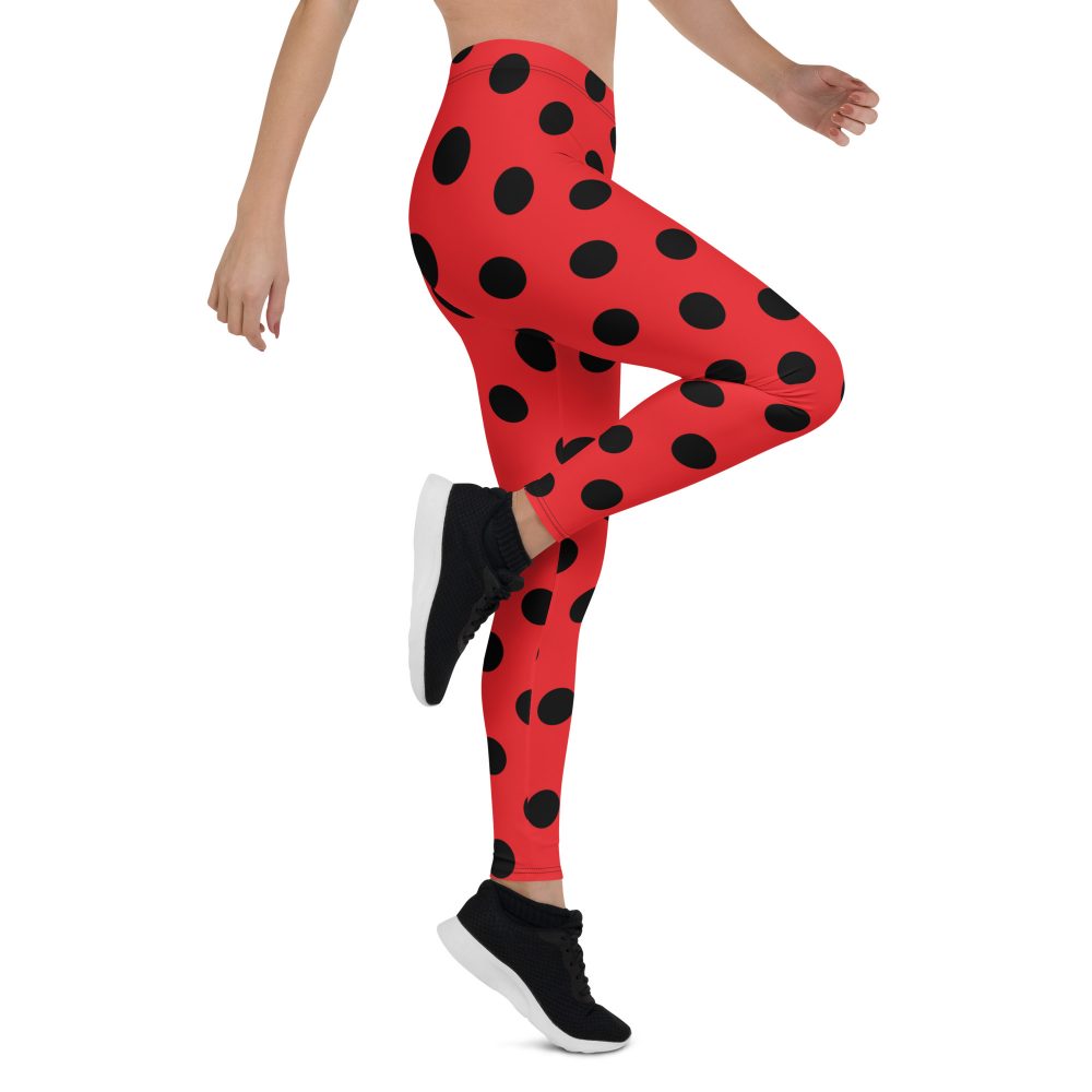 Ladybug Costume Red Black Polka Dot Leggings - Image 6