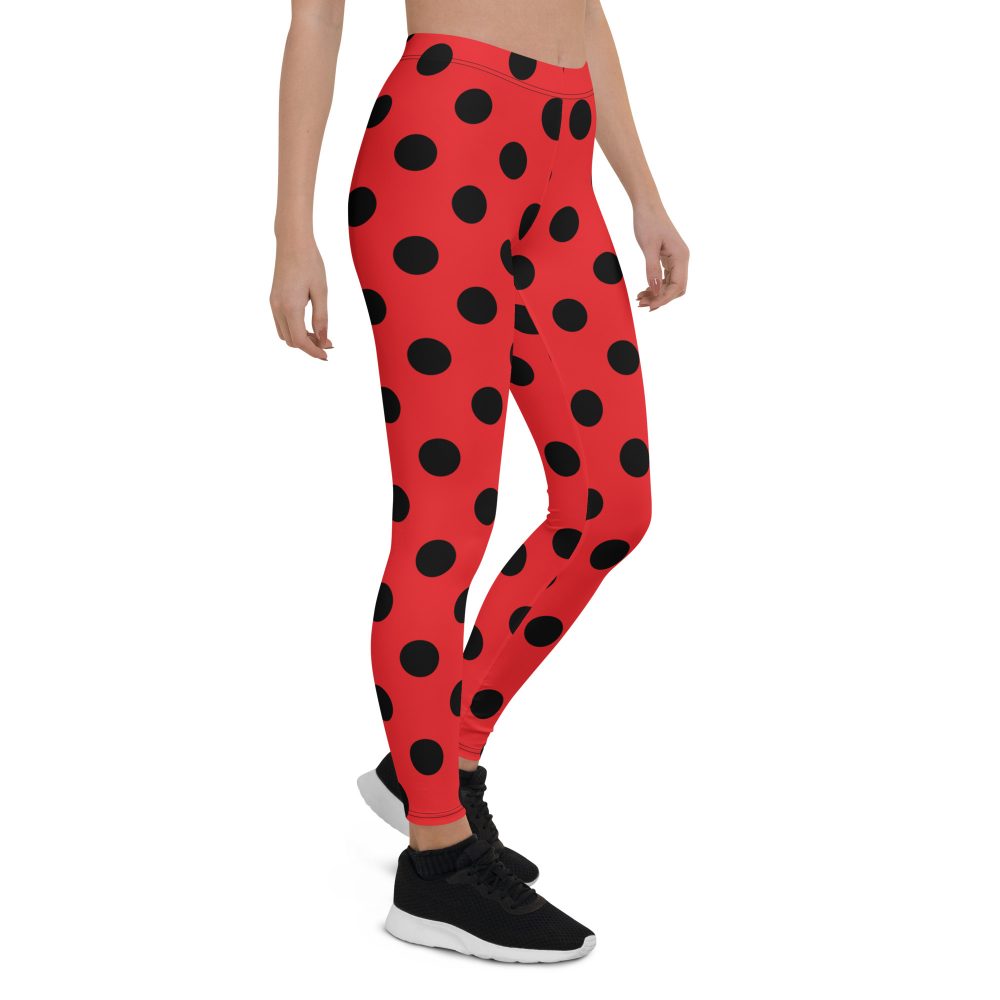 Ladybug Costume Red Black Polka Dot Leggings - Image 5