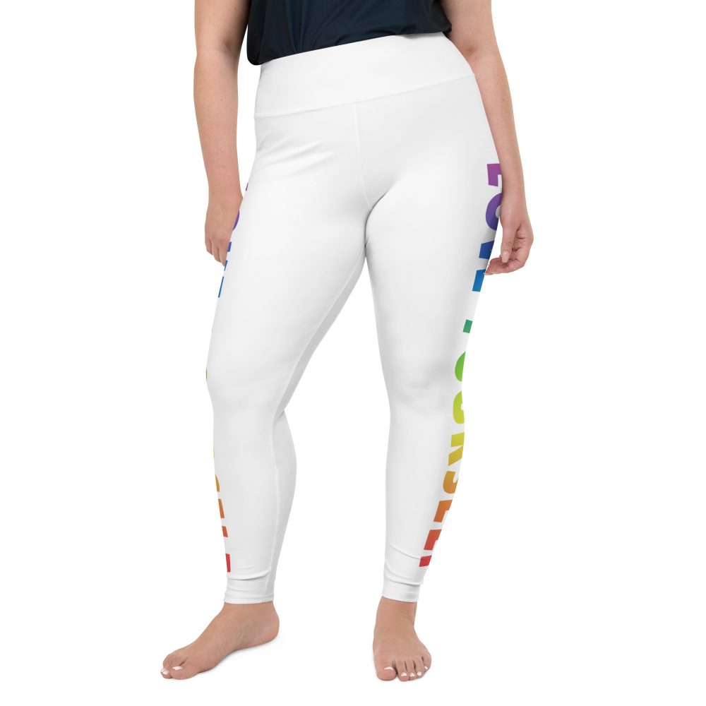 Love Yourself Rainbow Motivational Plus Size Leggings - Image 2