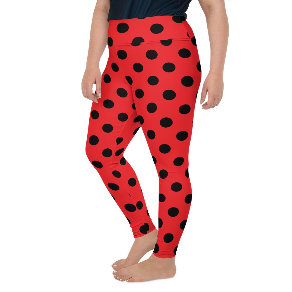 Ladybug Costume Red Black Polka Dot Plus Size Leggings - Image 4