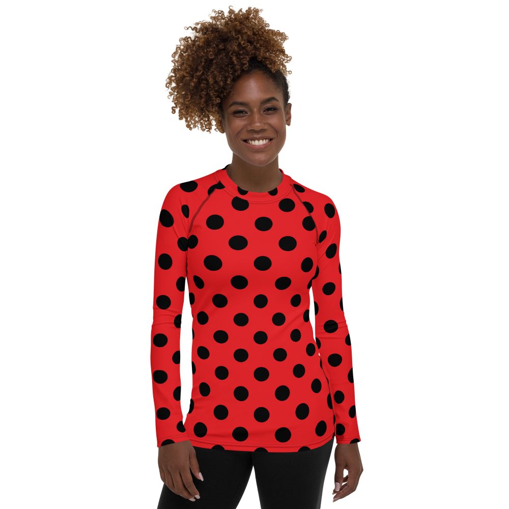 Ladybug Costume Red Black Polka Dot Women's Rash Guard