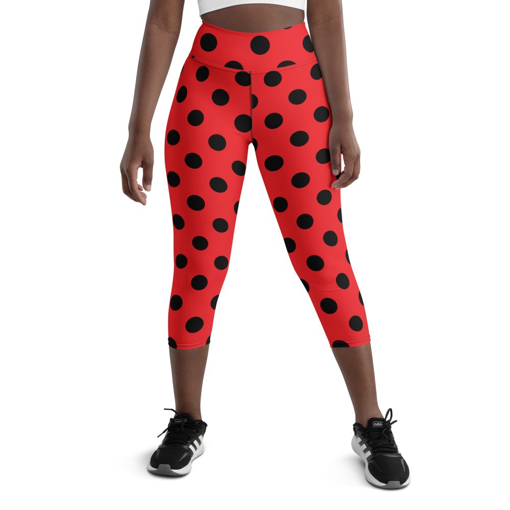 Ladybug Costume Red Black Polka Dot Yoga Capri Leggings