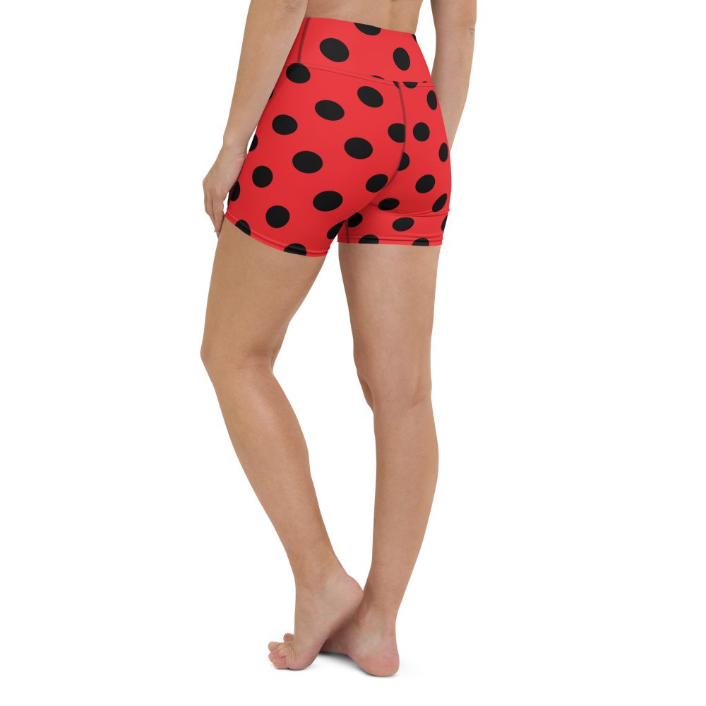 Ladybug Costume Red Black Polka Dot Yoga Shorts - Image 7