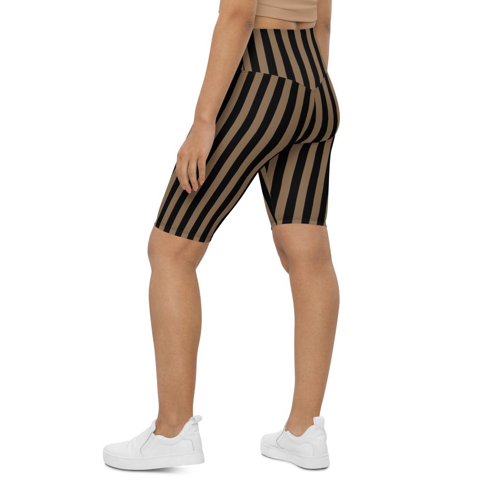 Brown and Black Striped Pirate Bike Shorts - Image 5