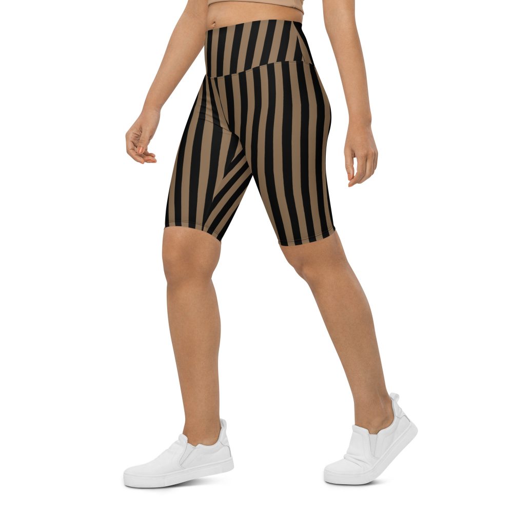 Brown and Black Striped Pirate Bike Shorts - Image 6