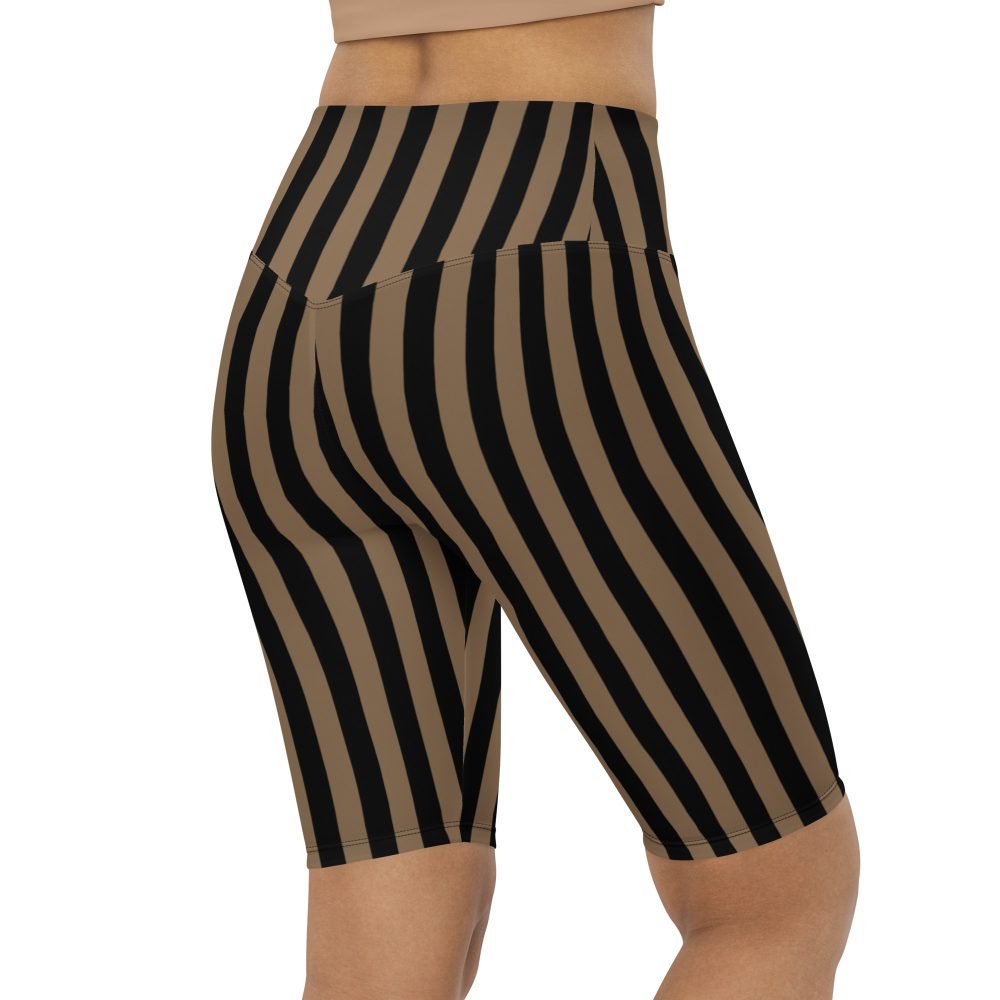 Brown and Black Striped Pirate Bike Shorts - Image 4