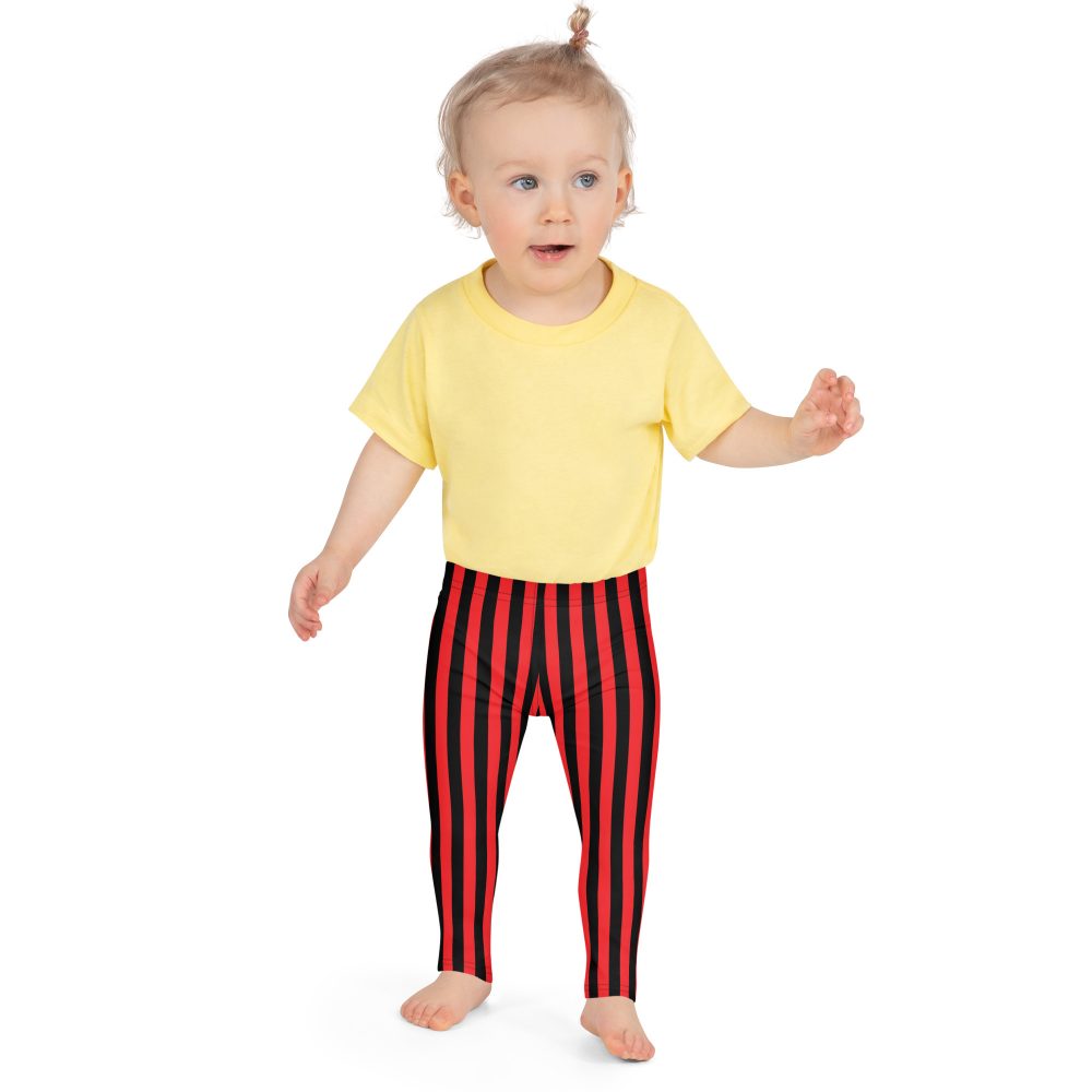 Red and Black Striped Kid's Pirate Leggings - Image 6