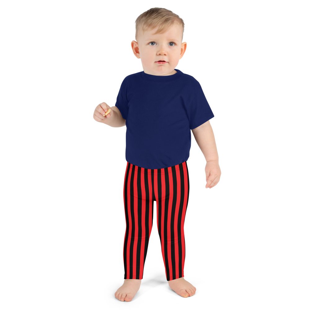 Red and Black Striped Kid's Pirate Leggings - Image 7