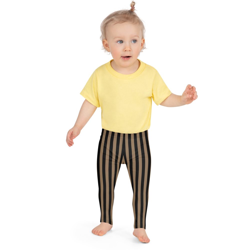 Brown and Black Striped Pirate Kid's Leggings - Image 7