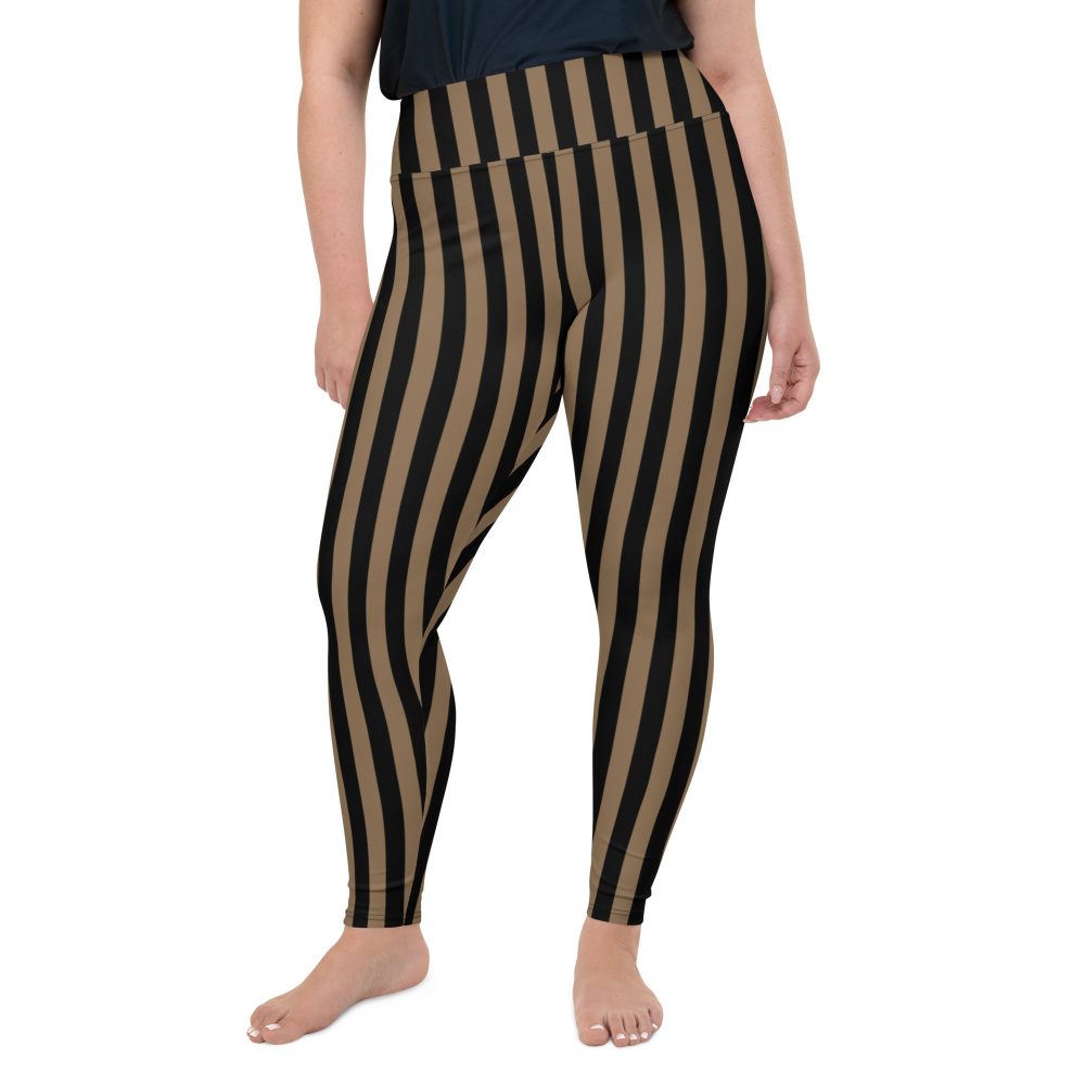 Brown and Black Striped Pirate Plus Size Leggings