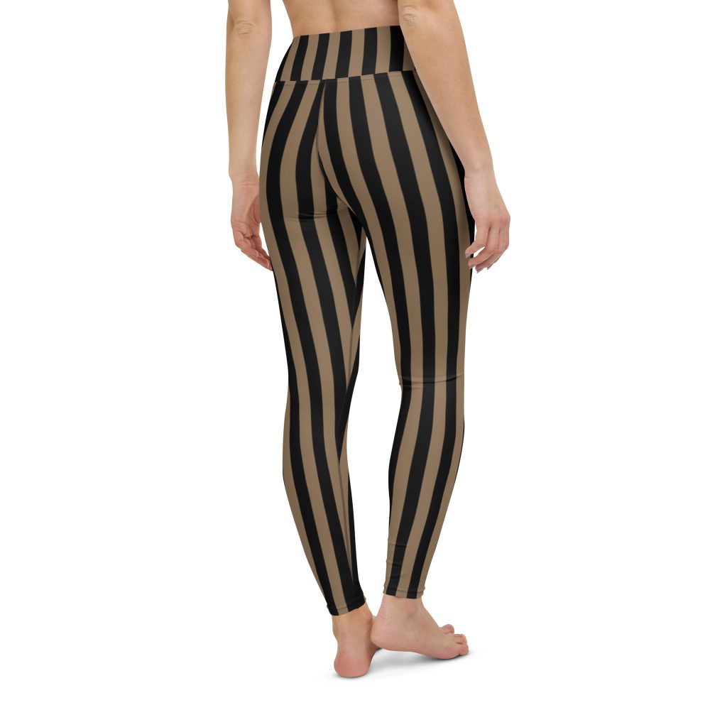 Brown and Black Striped Pirate Yoga Leggings - Image 11