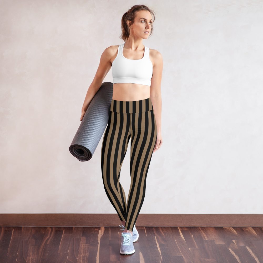 Brown and Black Striped Pirate Yoga Leggings - Image 6