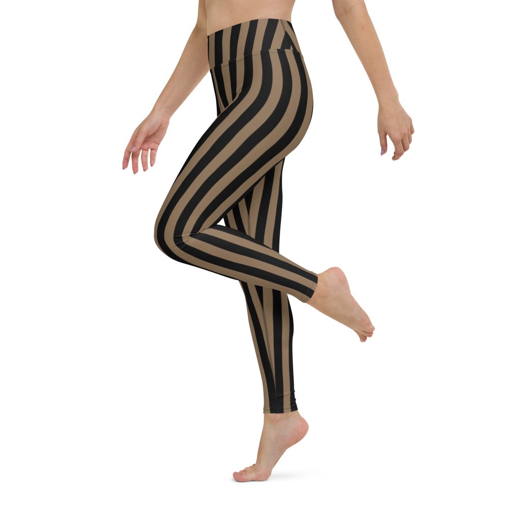 Brown and Black Striped Pirate Yoga Leggings - Image 7