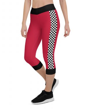 Pit Crew Race Car Driver Racing Costume Capri Leggings