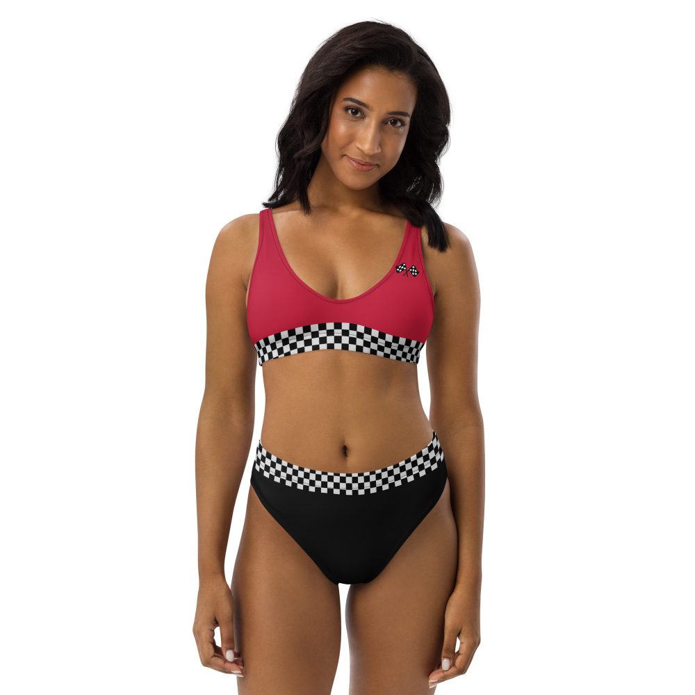 Pit Crew Race Car Driver Racing Costume High-Waisted Cheeky Bikini