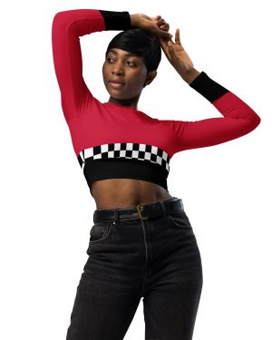 Pit Crew Race Car Driver Racing Costume long-sleeve crop top