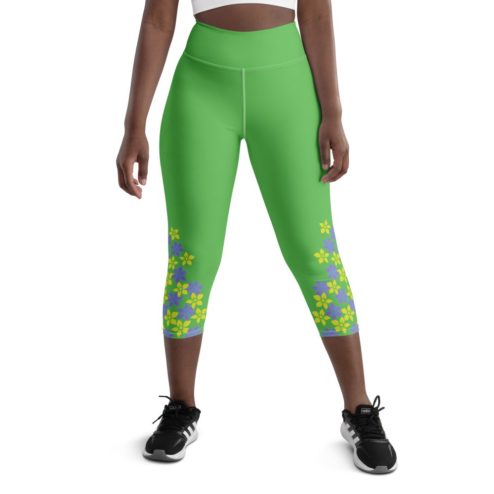 Spring Flower Gardener Floral Hippie Yoga Capri Leggings