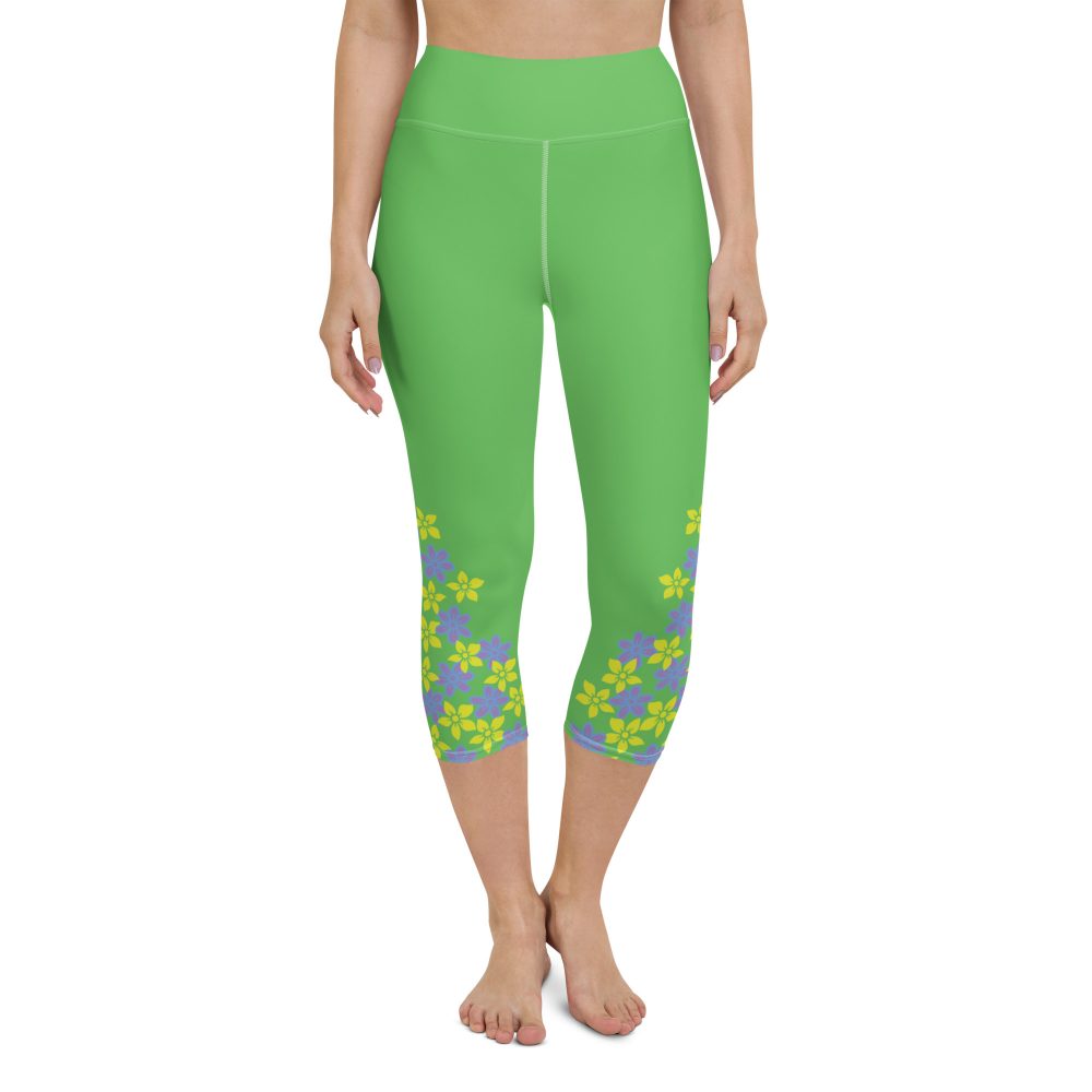 Spring Flower Gardener Floral Hippie Yoga Capri Leggings - Image 4