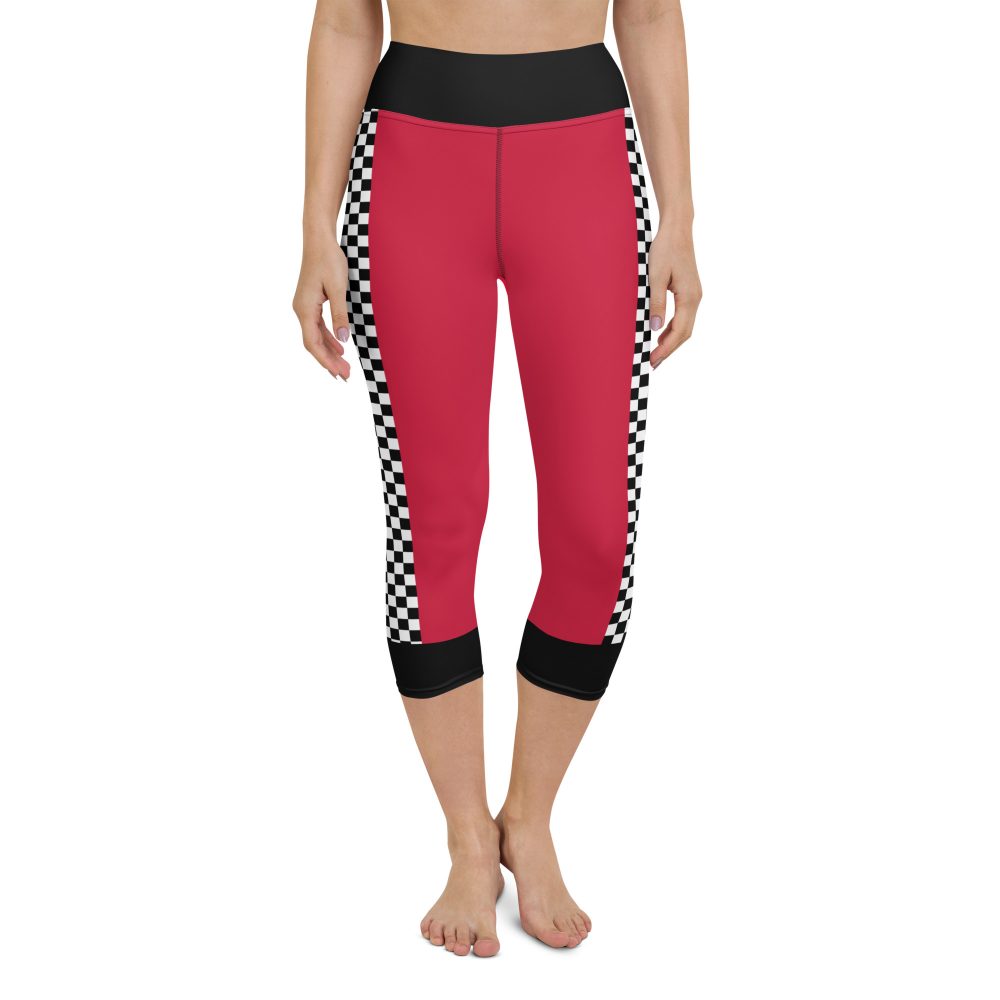 Pit Crew Race Car Driver Racing Costume Yoga Capri Leggings - Image 4