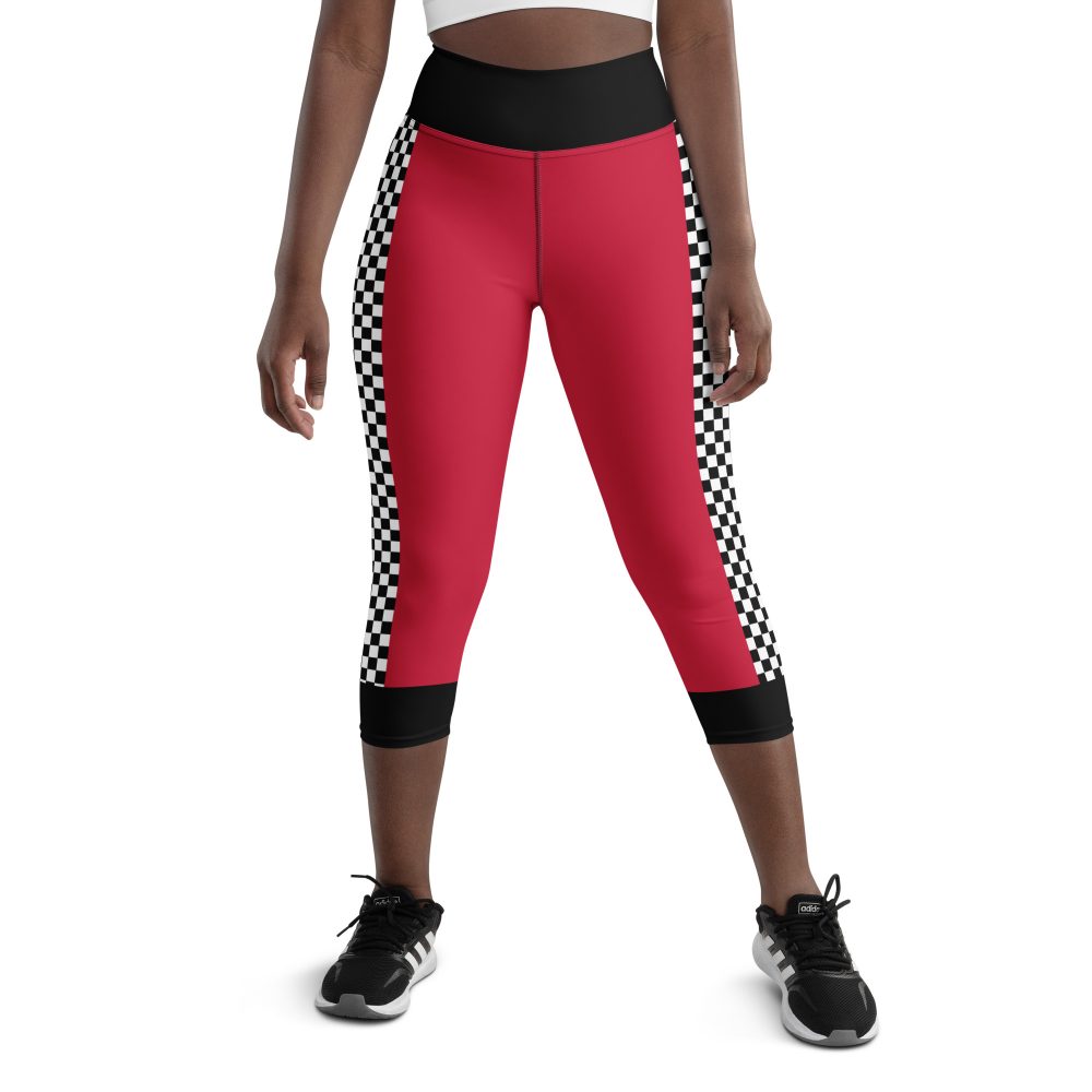 Pit Crew Race Car Driver Racing Costume Yoga Capri Leggings - Image 3