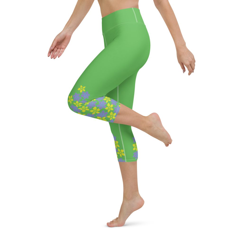 Spring Flower Gardener Floral Hippie Yoga Capri Leggings - Image 5