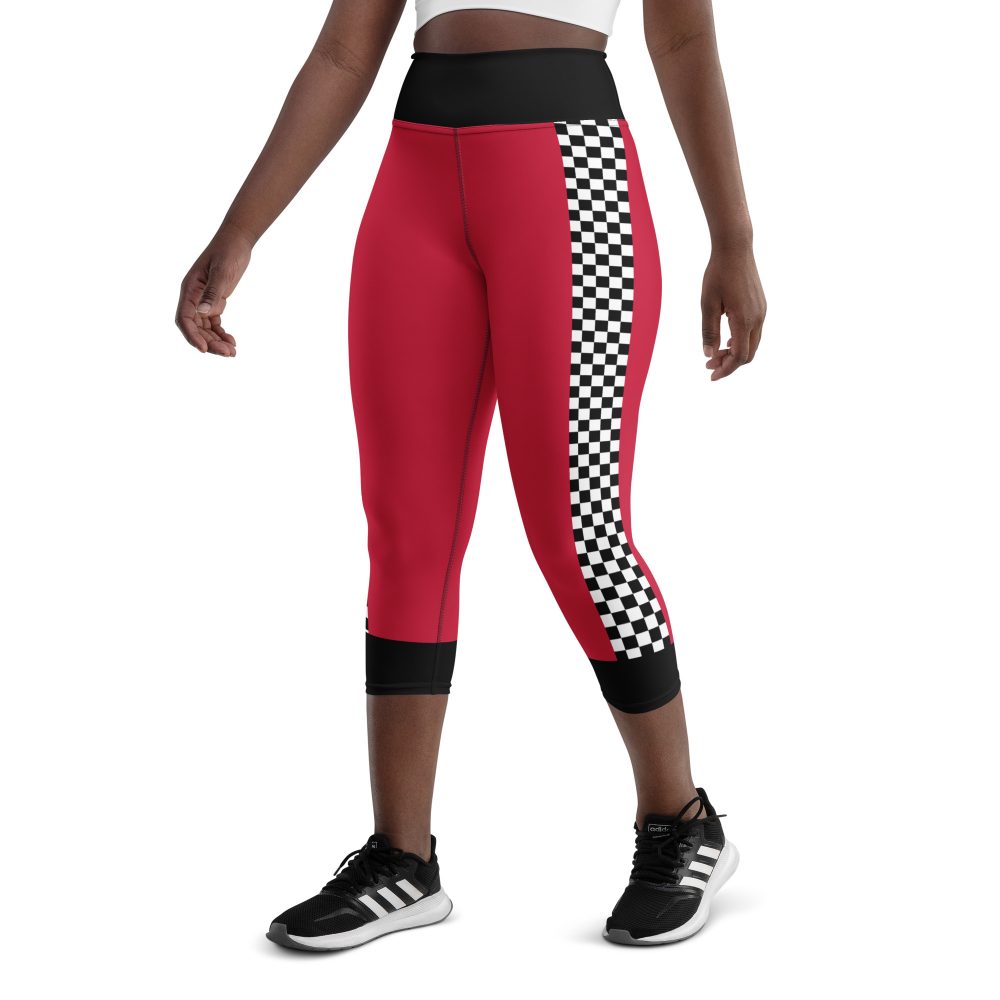 Pit Crew Race Car Driver Racing Costume Yoga Capri Leggings