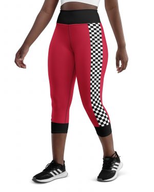 Pit Crew Race Car Driver Racing Costume Yoga Capri Leggings