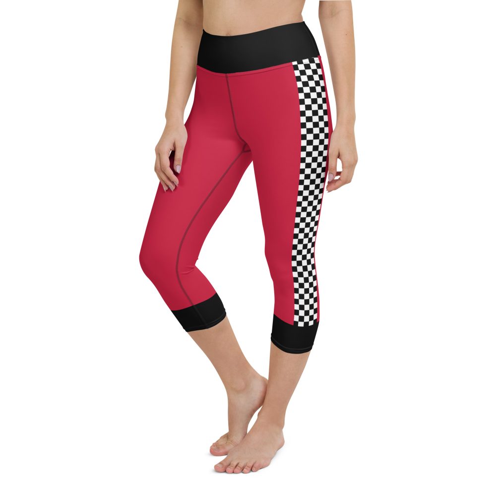 Pit Crew Race Car Driver Racing Costume Yoga Capri Leggings - Image 5