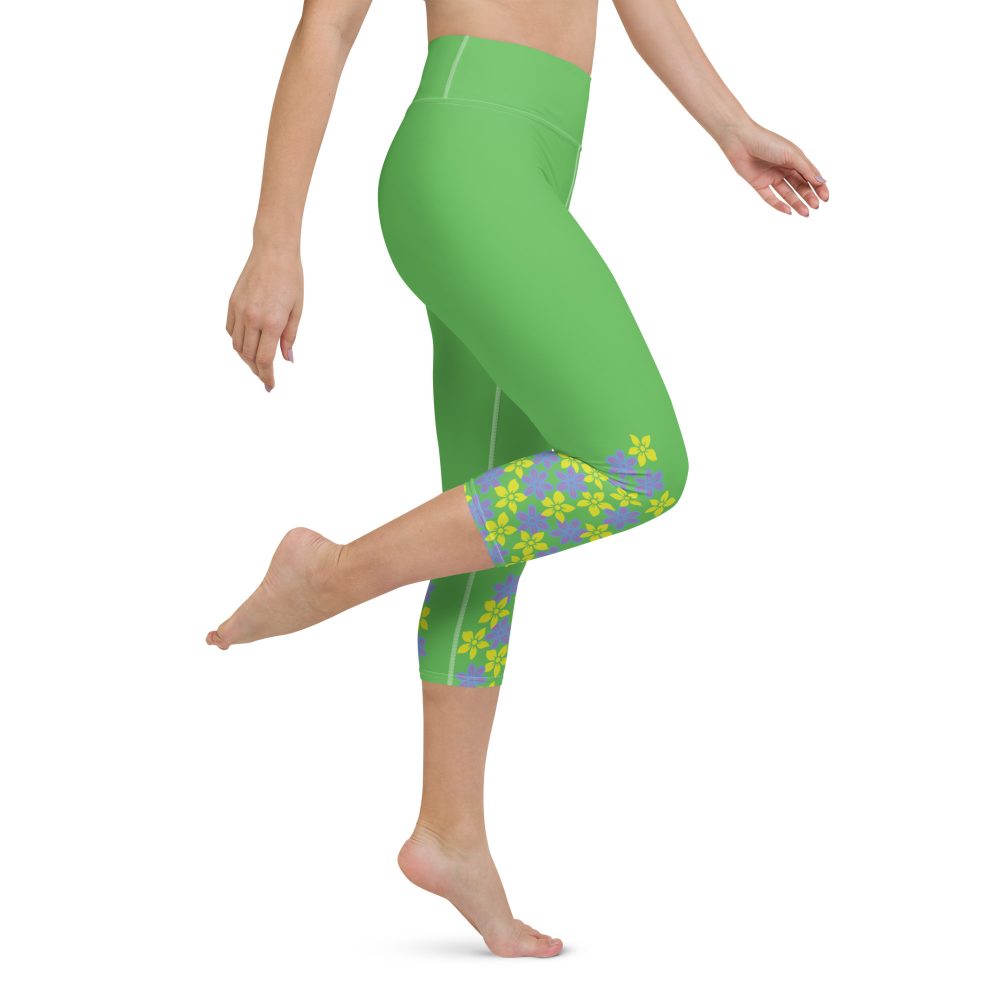 Spring Flower Gardener Floral Hippie Yoga Capri Leggings - Image 7