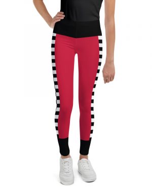 Teen Pit Crew Costume Checkered Flag Racing Leggings