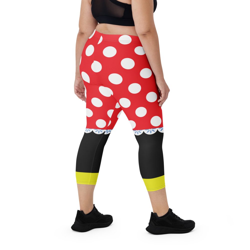 Mouse Costume Red White Polka Dot Capri Leggings - Image 2