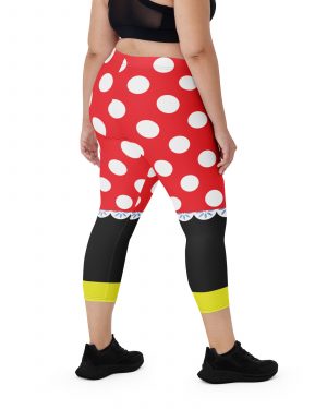 Mouse Costume Red White Polka Dot Capri Leggings