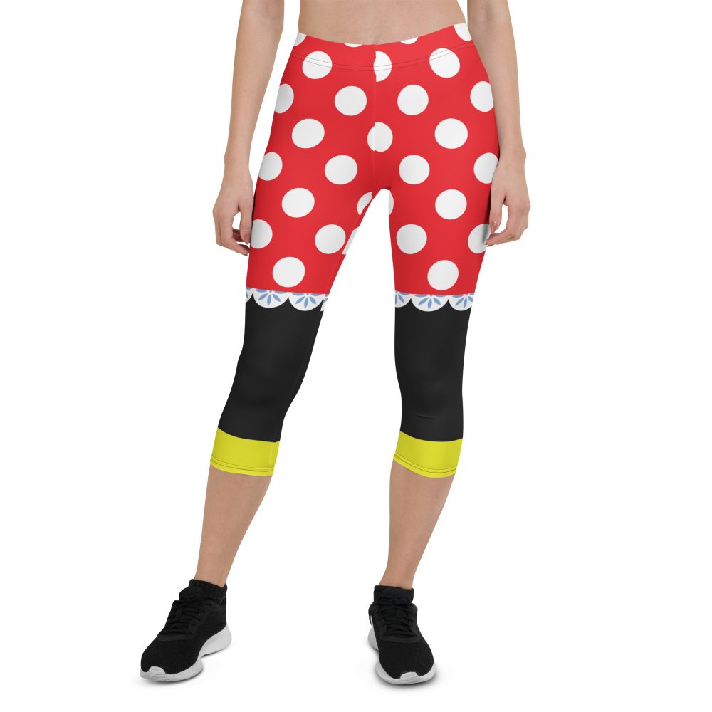 Mouse Costume Red White Polka Dot Capri Leggings