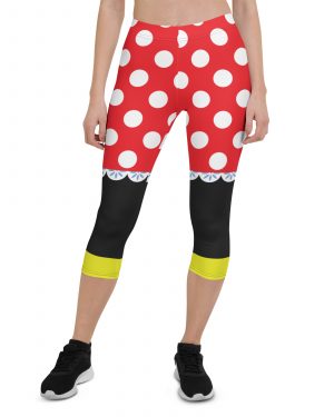 Mouse Costume Red White Polka Dot Capri Leggings