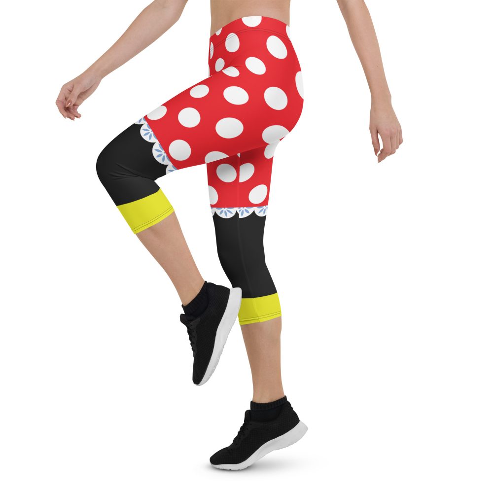 Mouse Costume Red White Polka Dot Capri Leggings - Image 7