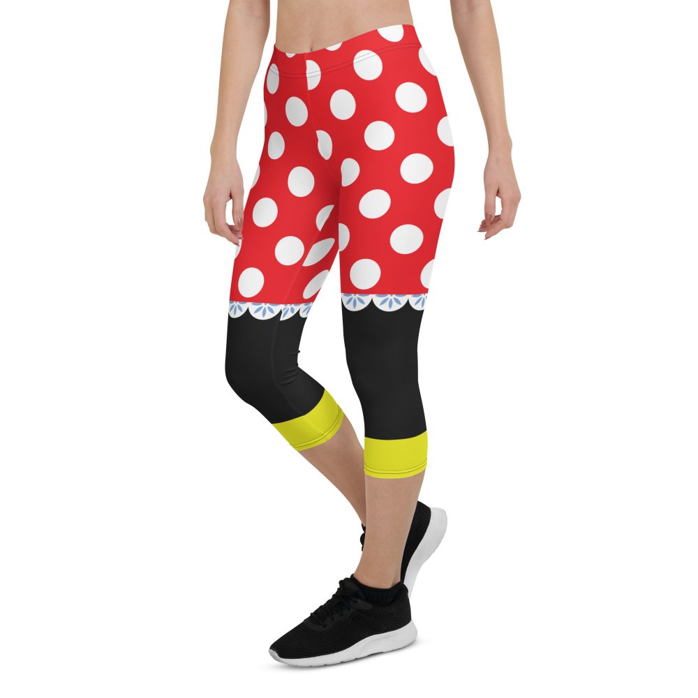 Mouse Costume Red White Polka Dot Capri Leggings - Image 9