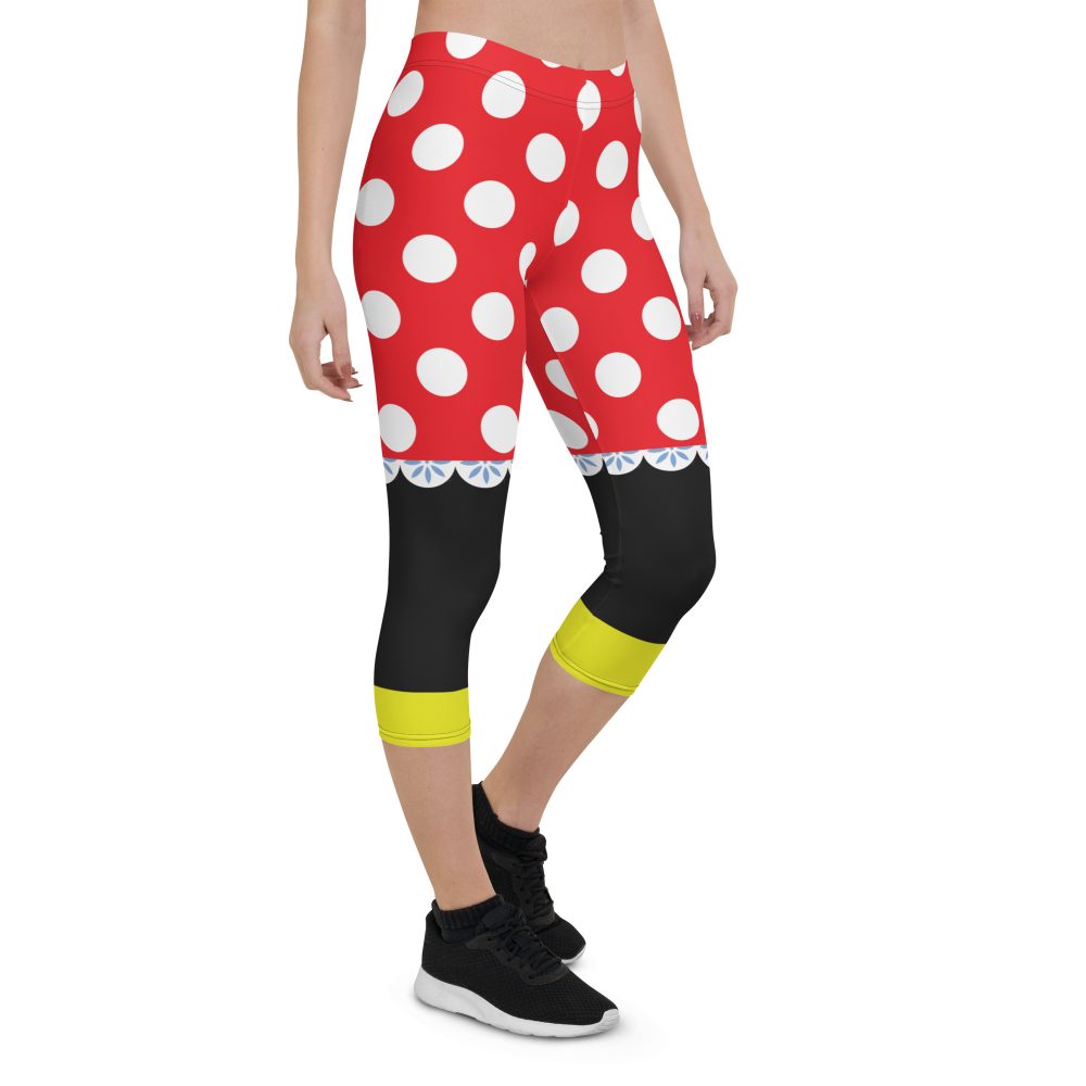 Mouse Costume Red White Polka Dot Capri Leggings - Image 10