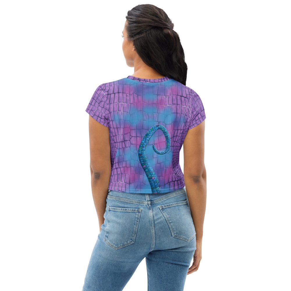 Randall Costume Purple Lizard Dragon Reptile Crop Tee