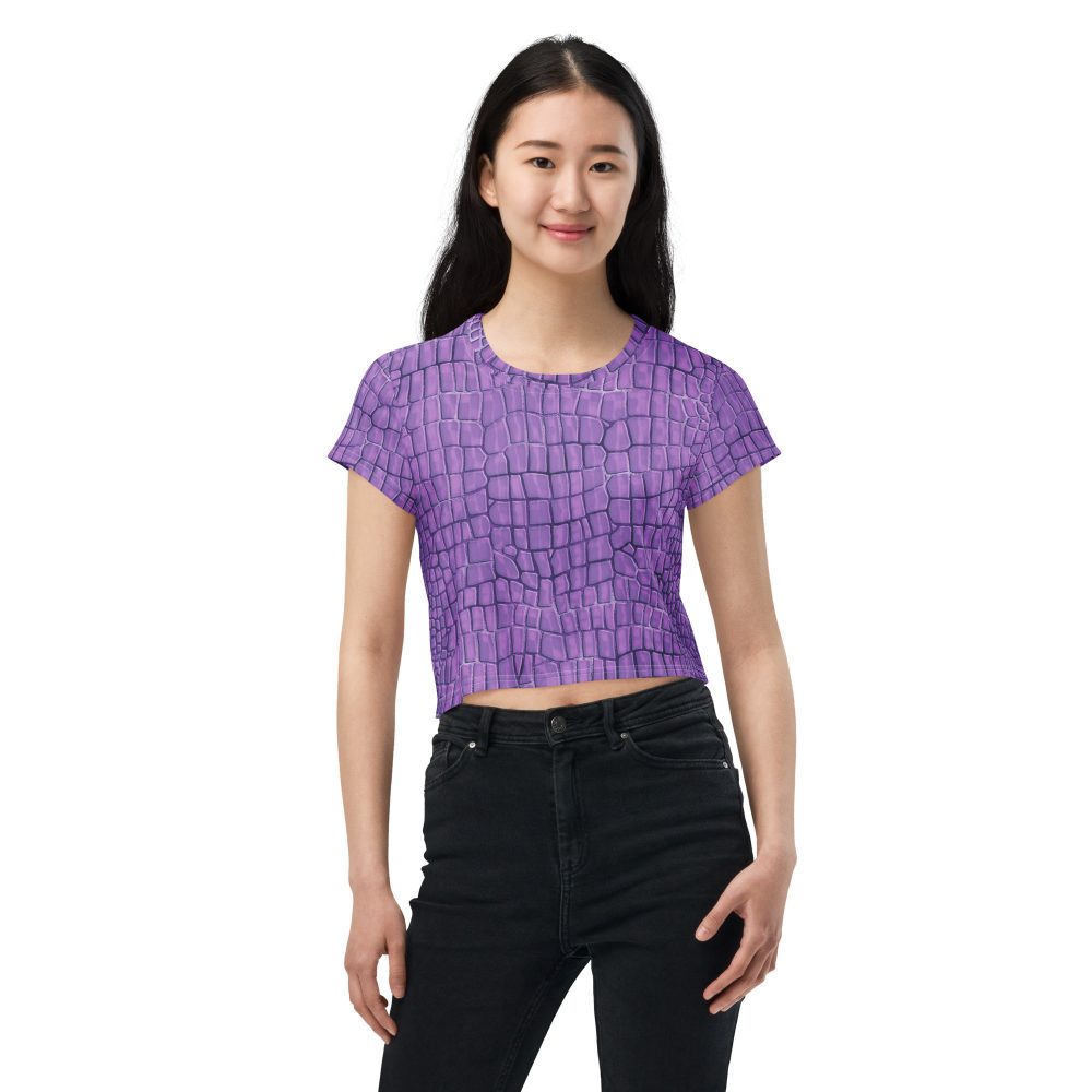 Randall Costume Purple Lizard Dragon Reptile Crop Tee - Image 2