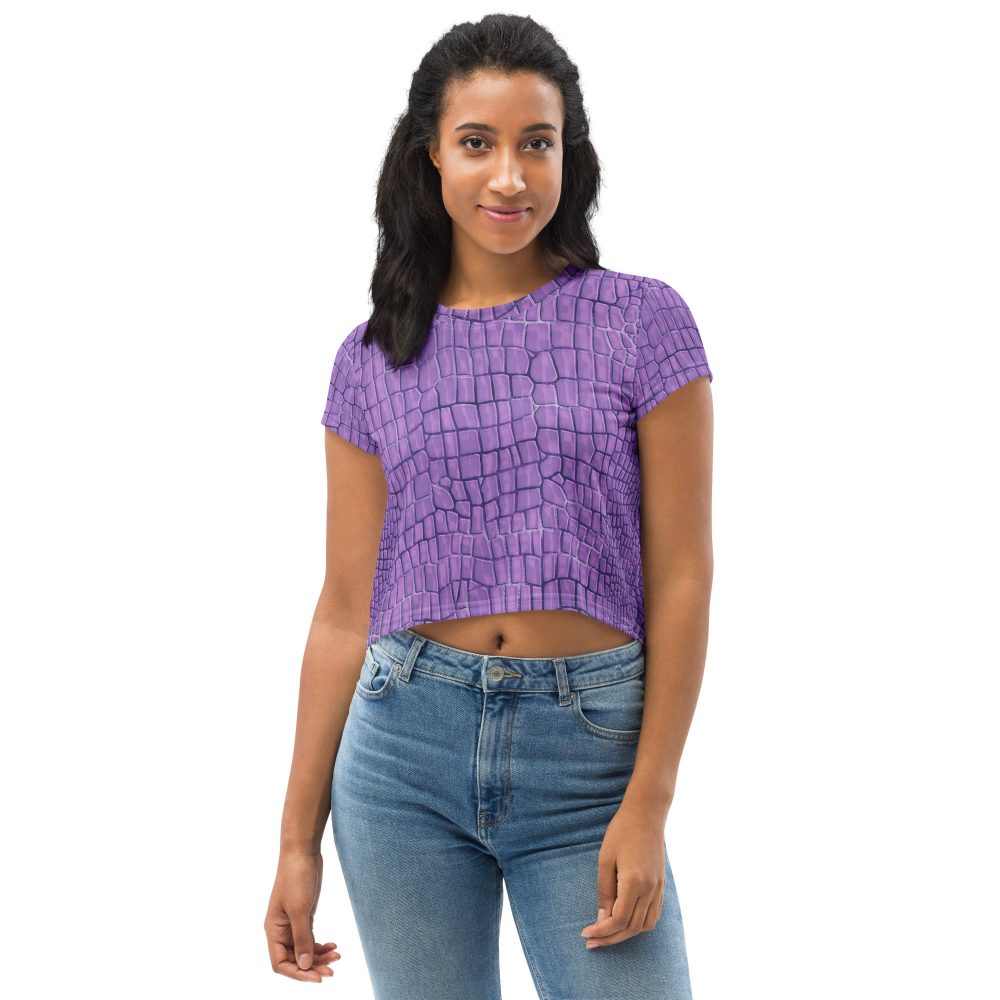 Randall Costume Purple Lizard Dragon Reptile Crop Tee - Image 4