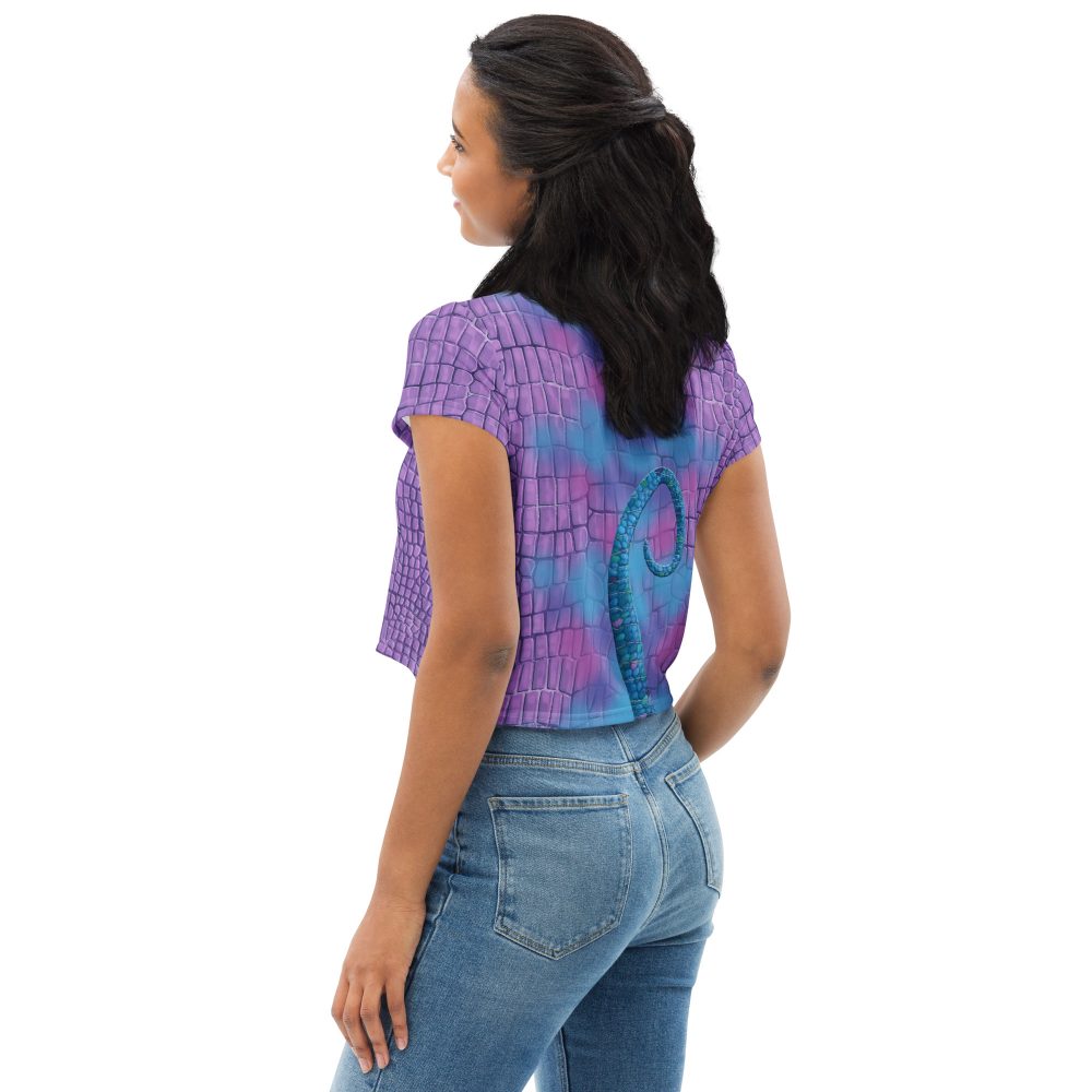 Randall Costume Purple Lizard Dragon Reptile Crop Tee - Image 5