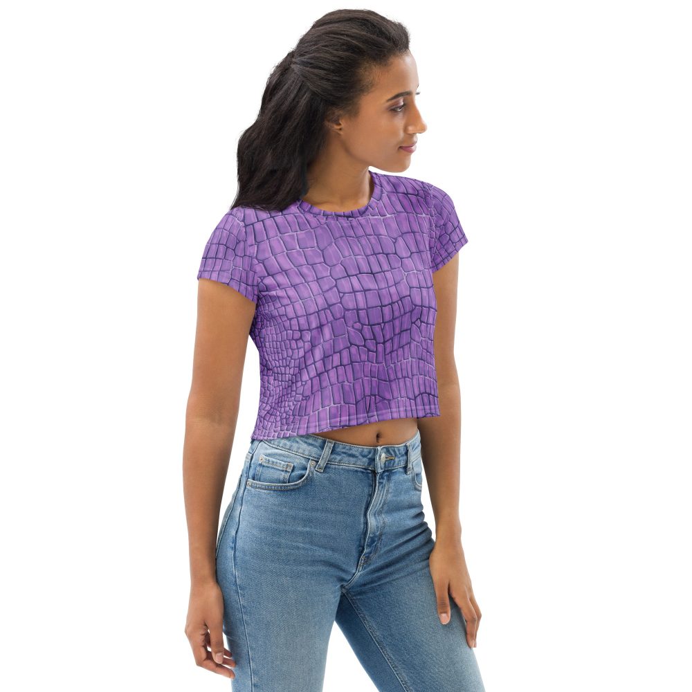 Randall Costume Purple Lizard Dragon Reptile Crop Tee - Image 6