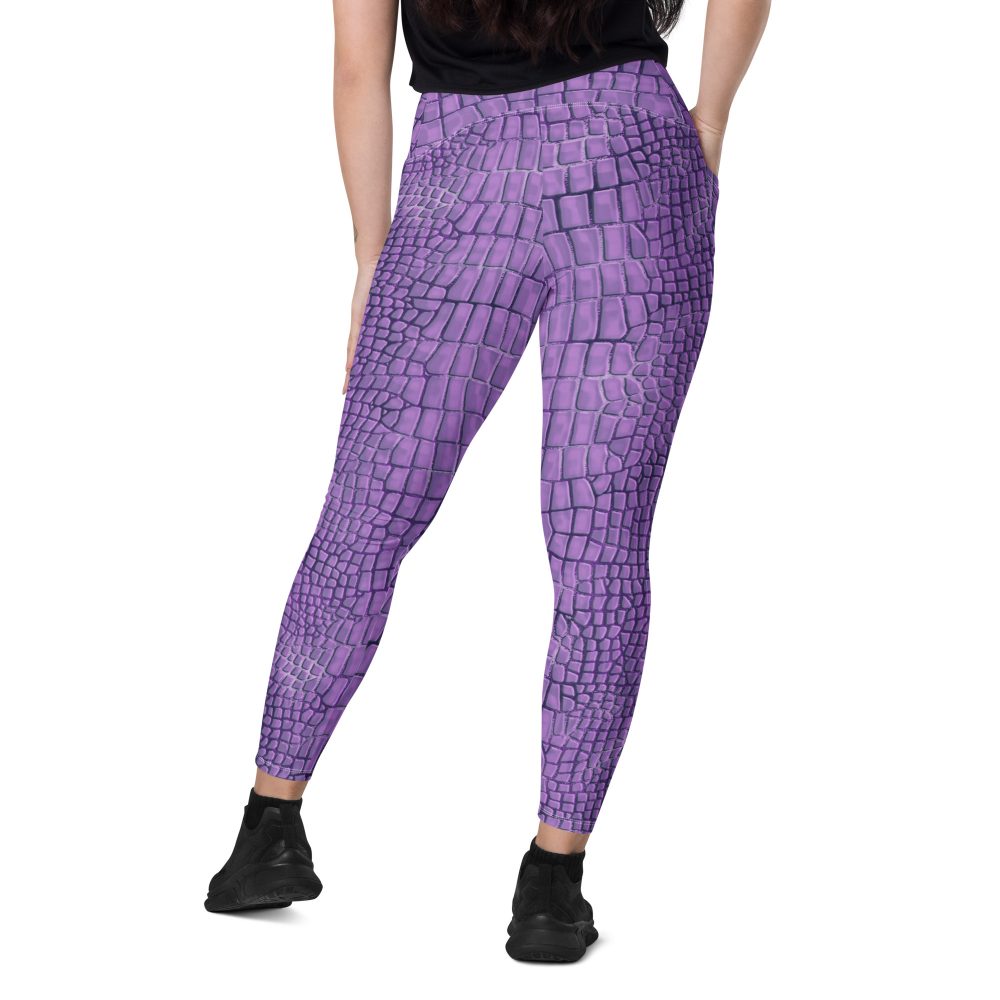 Randall Costume Purple Lizard Dragon Reptile Crossover leggings with pockets - Image 11