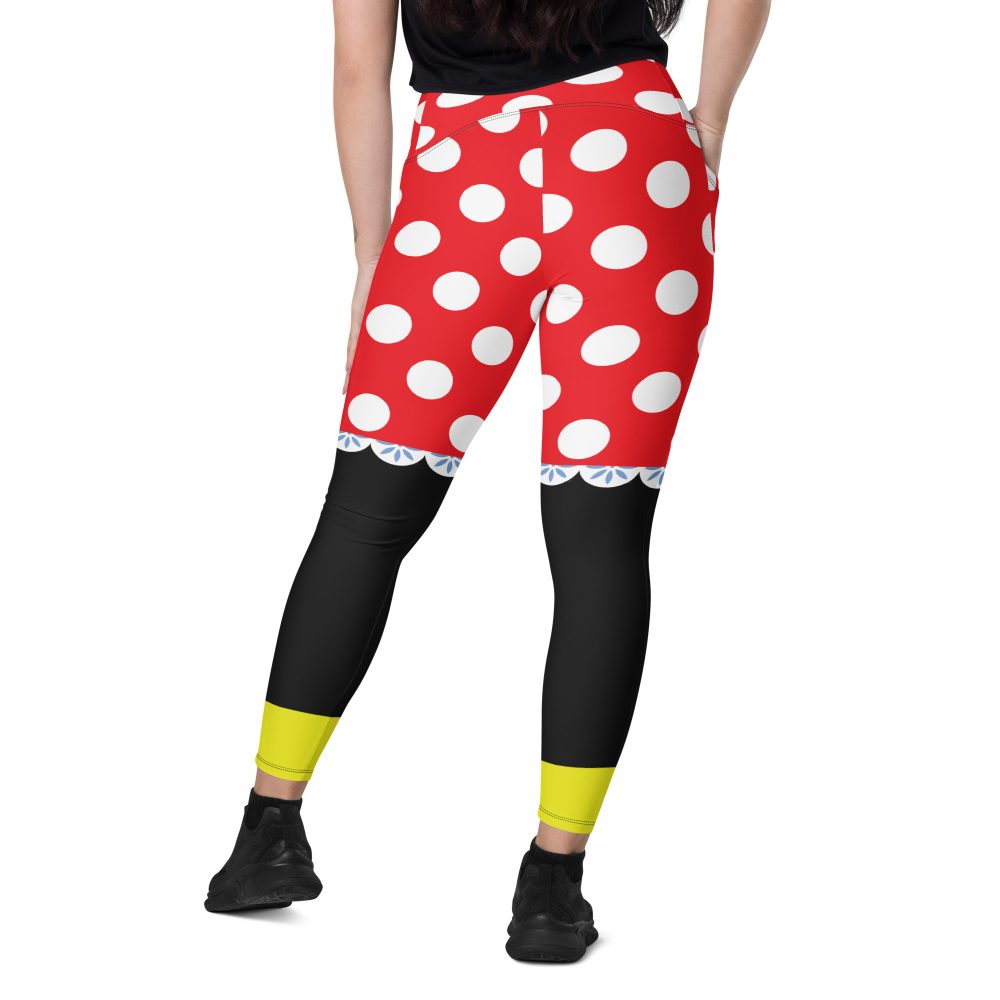 Mouse Costume Red White Polka Dot Crossover leggings with pockets - Image 12