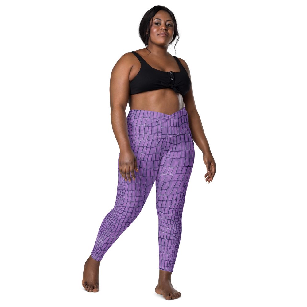 Randall Costume Purple Lizard Dragon Reptile Crossover leggings with pockets - Image 3