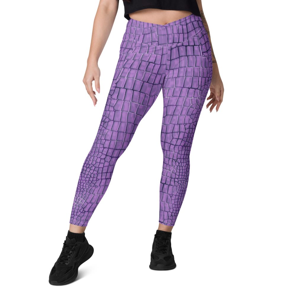 Randall Costume Purple Lizard Dragon Reptile Crossover leggings with pockets - Image 10