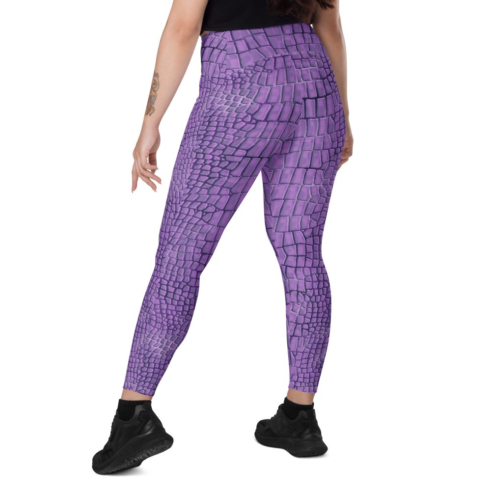 Randall Costume Purple Lizard Dragon Reptile Crossover leggings with pockets - Image 9