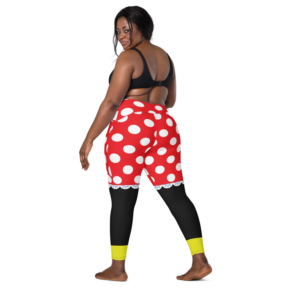 Mouse Costume Red White Polka Dot Crossover leggings with pockets - Image 8